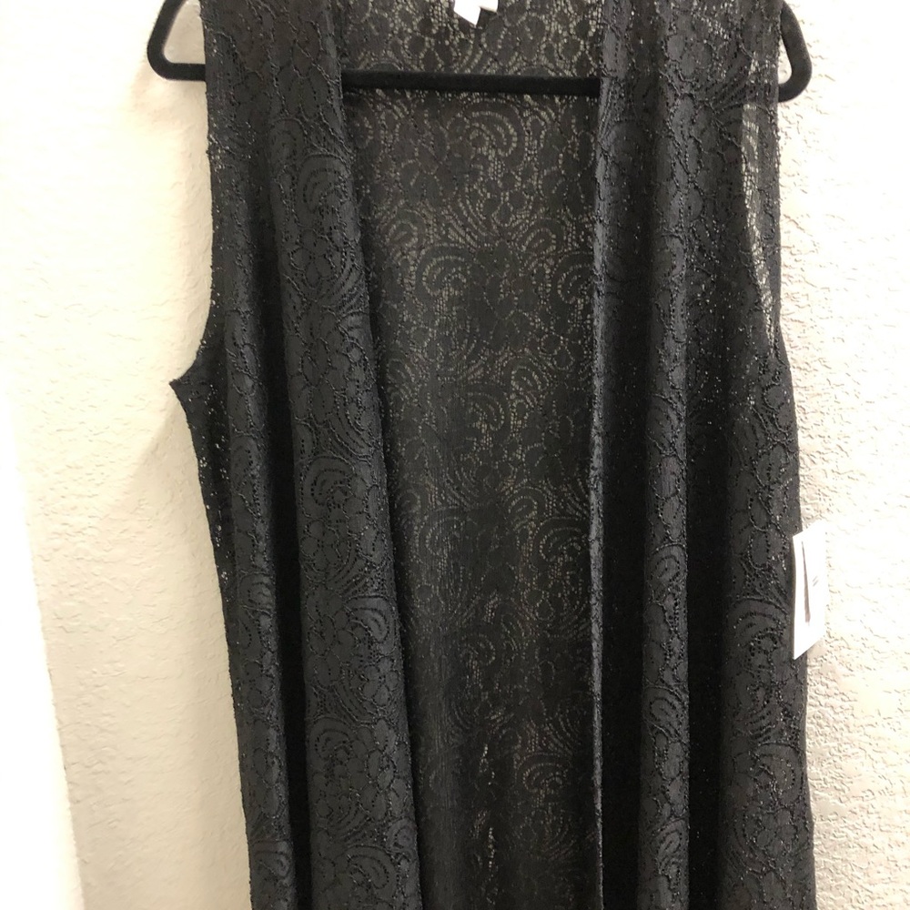 Lularoe Large Joy - black lace vest